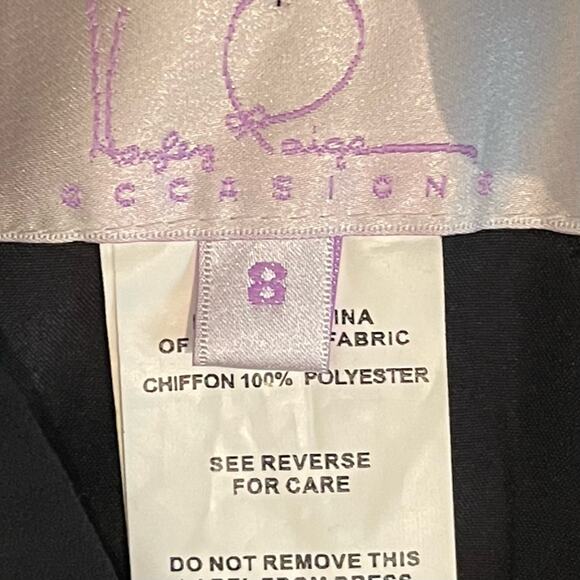 Hayley Paige Occasions Black Evening Party Feminine Maxi Dress NWOT Size 8 - Picture 8 of 12
